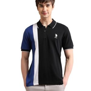 U.S. POLO ASSN. Slim Fit Polo T Shirts for Men - 100% Cotton, Half Sleeves Mens Tshirt